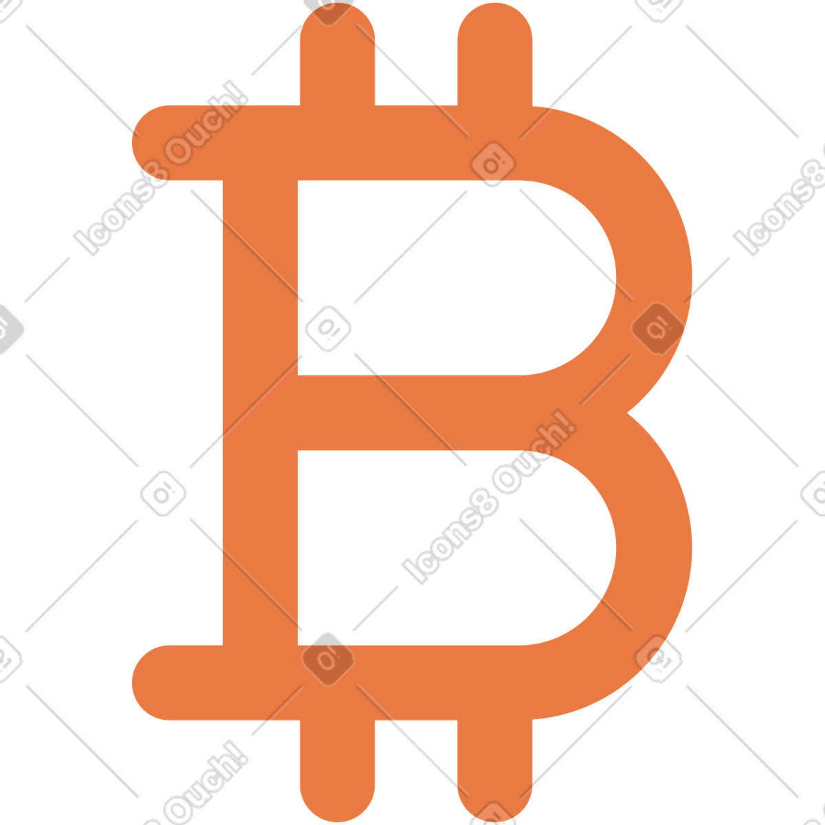 Bitcoin illustrazione in stile Marginalia scarica in PNG, SVG