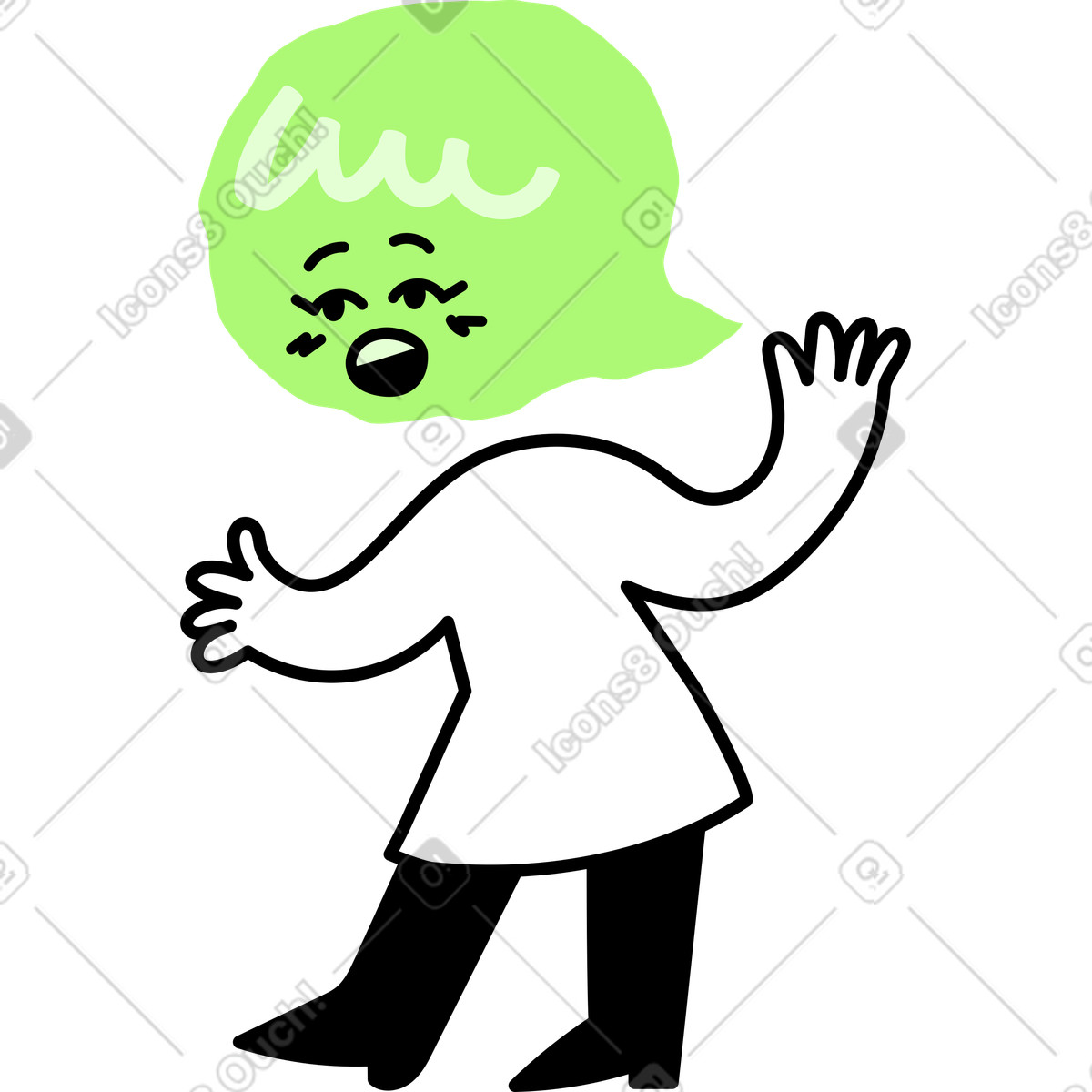 Ilustración Personaje sorprendido en estilo Giggle a descargar en PNG y SVG