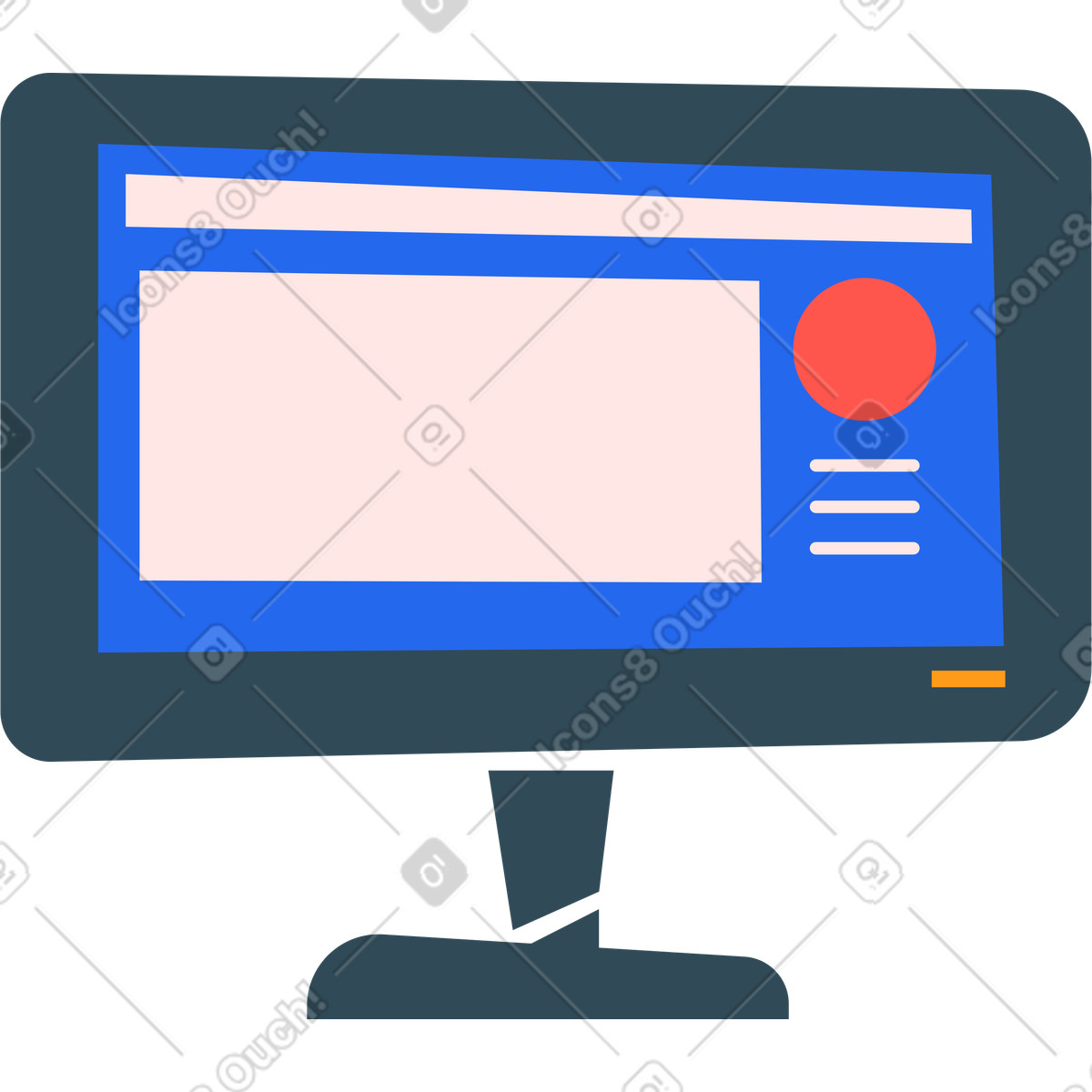 Monitor illustration in Kingdom style download in PNG, SVG
