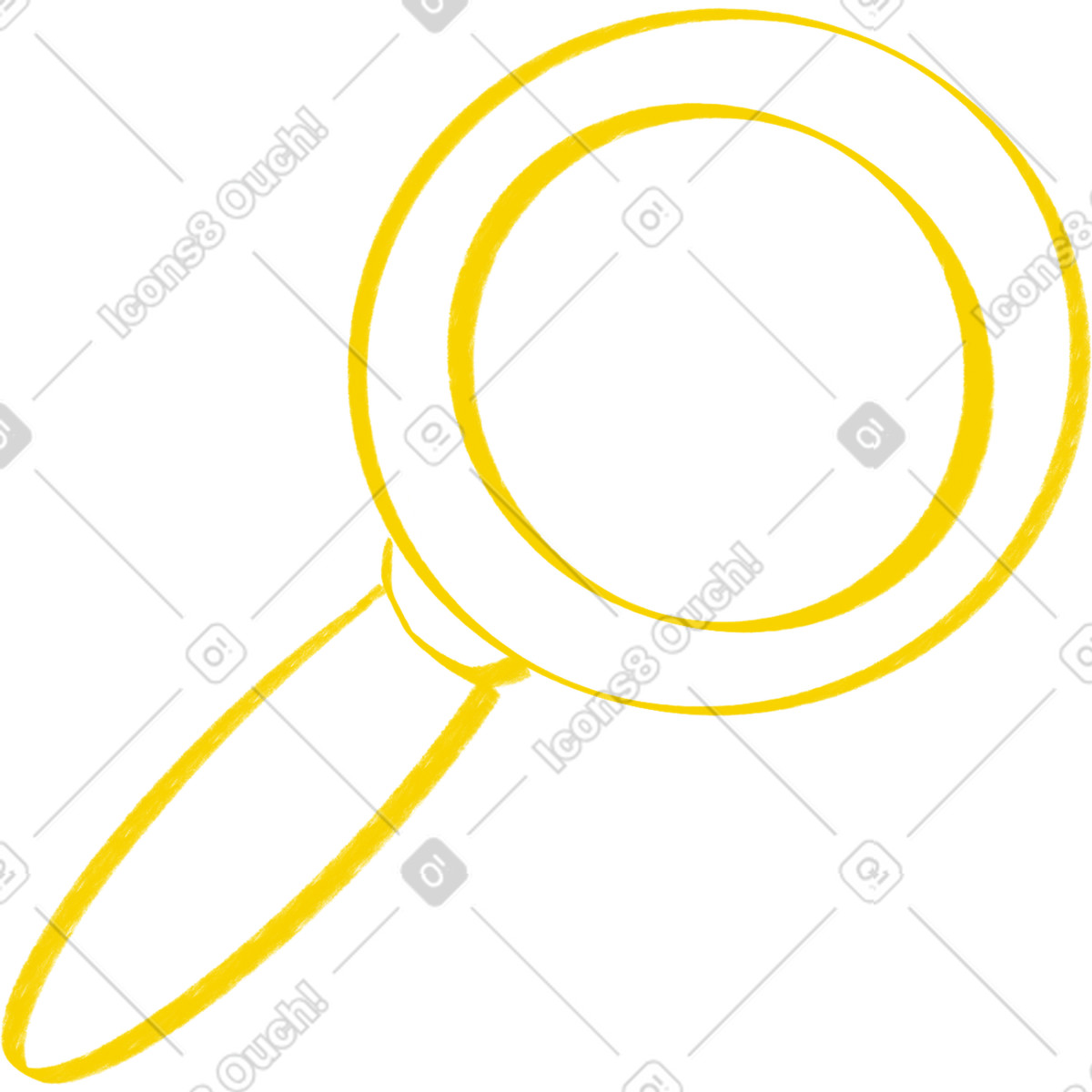 Yellow magnifying glass illustrazione in stile Bonny scarica in PNG, SVG