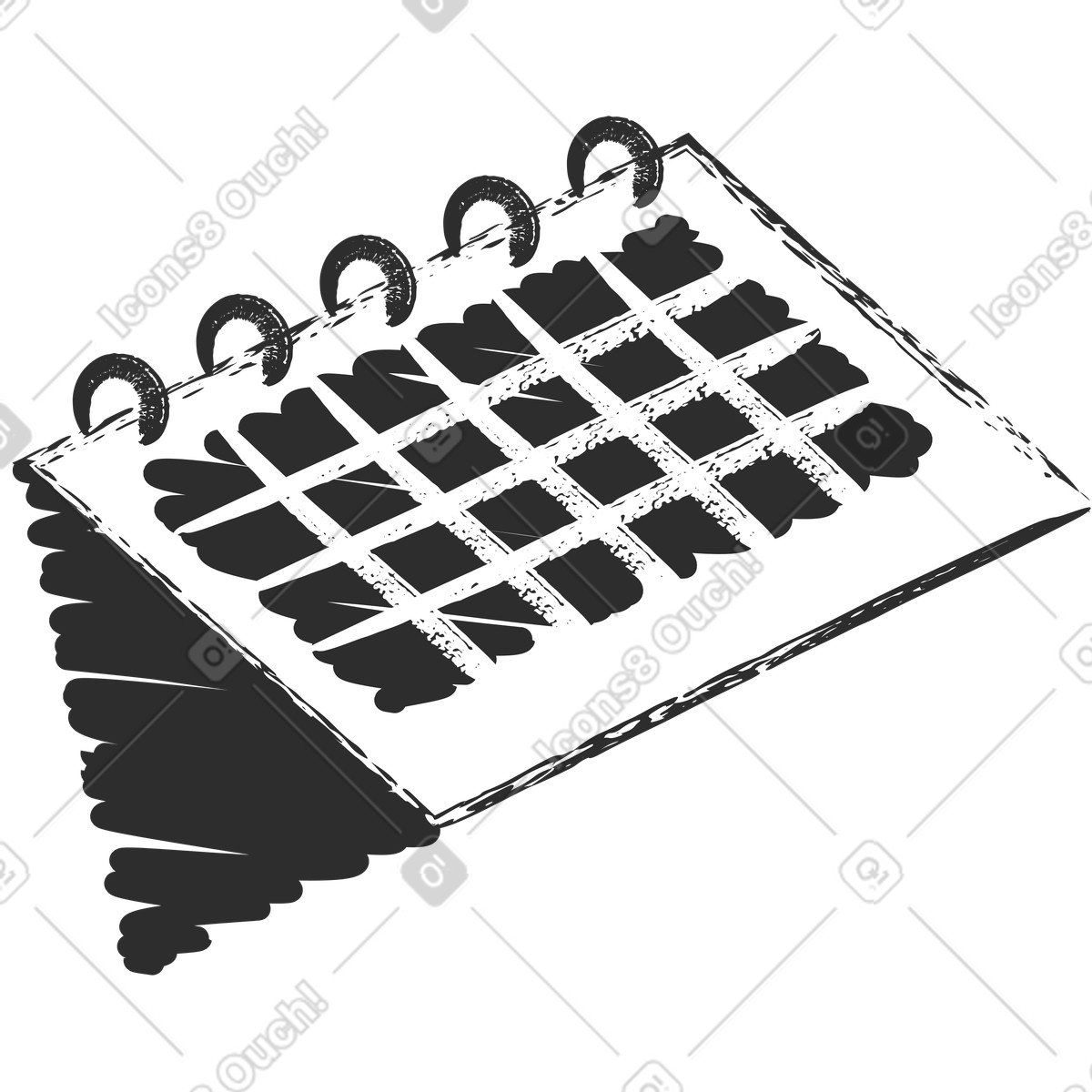 Calendario illustrazione in stile Graphite scarica in PNG, SVG