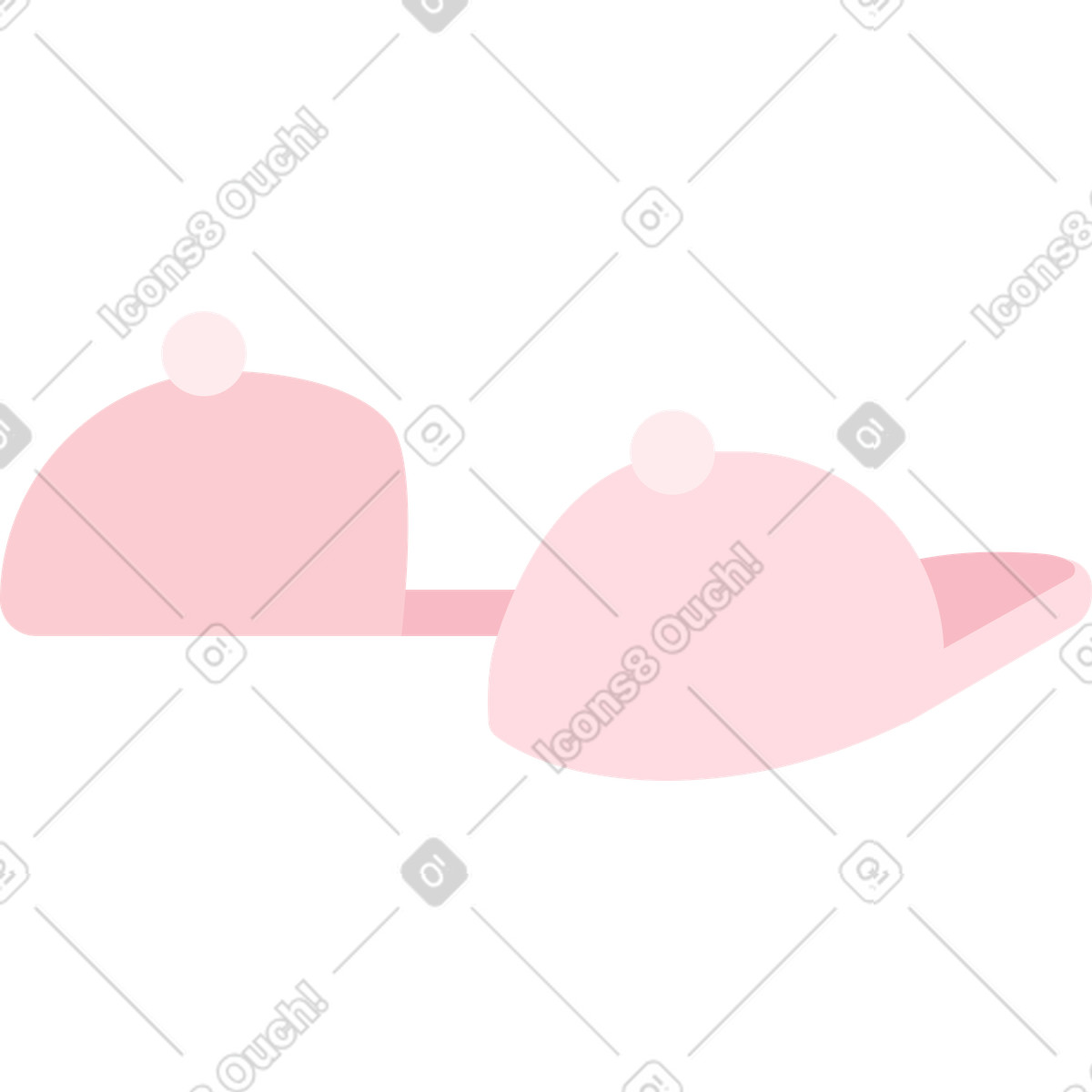 Pantofole rosa illustrazione in stile Lagom scarica in PNG, SVG