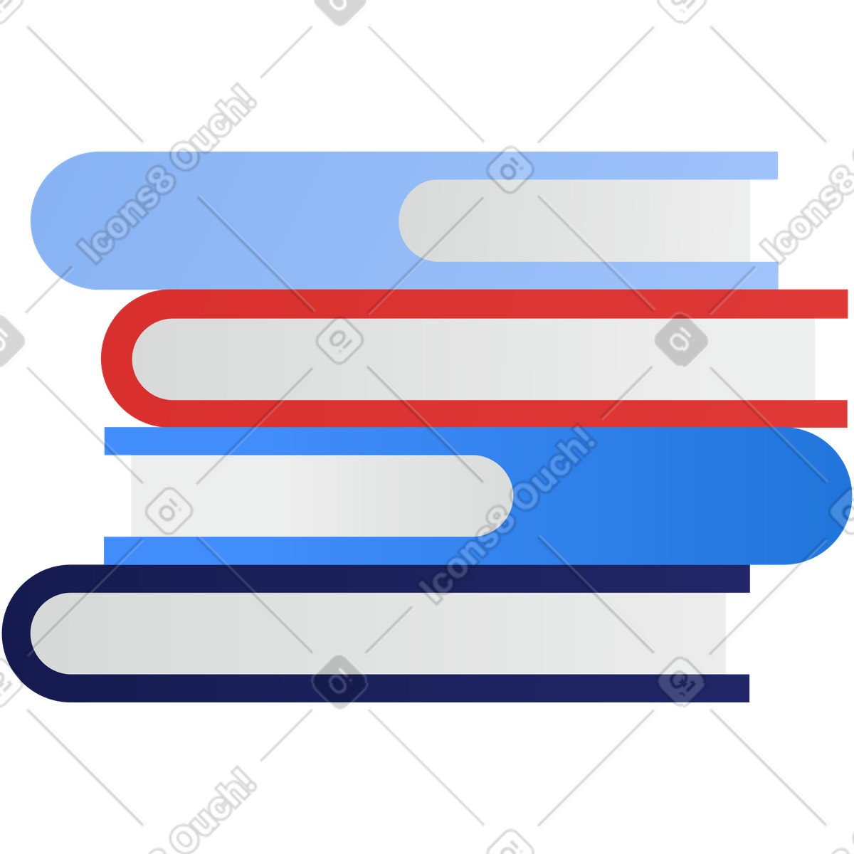 Four books illustration in Clip style download in PNG, SVG