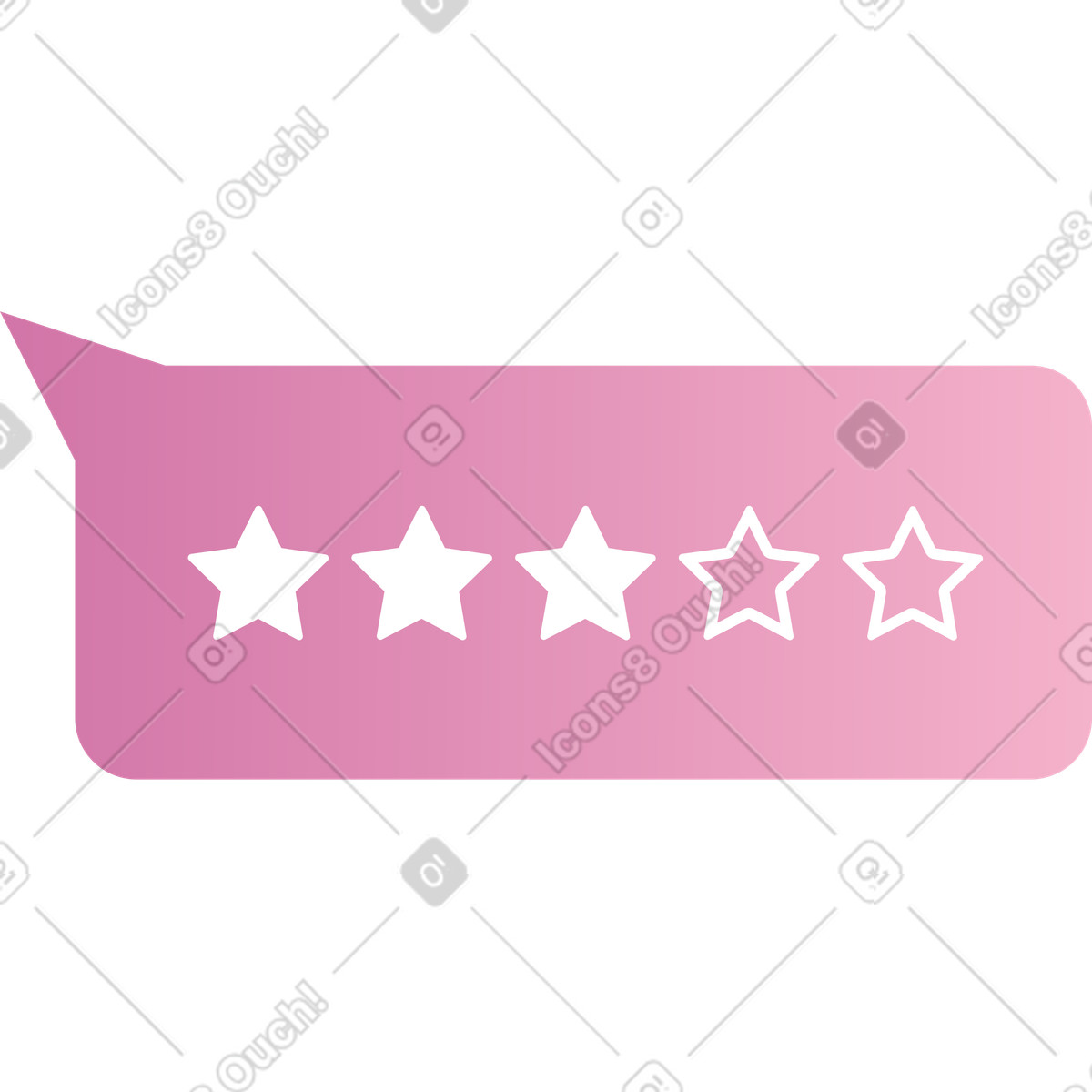 Illustration Speech bubble with rating dans le style Silky à télécharger aux formats PNG, SVG