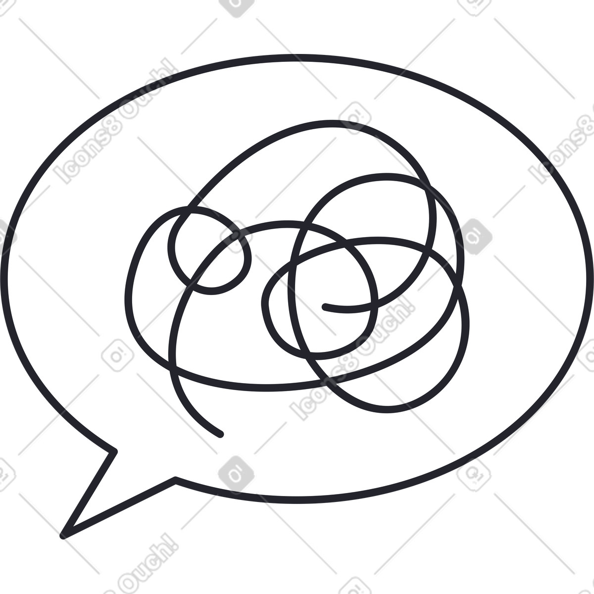 下载 Grapy 风格的 思想纠结的讲话泡泡 插画，支持 PNG、SVG 格式