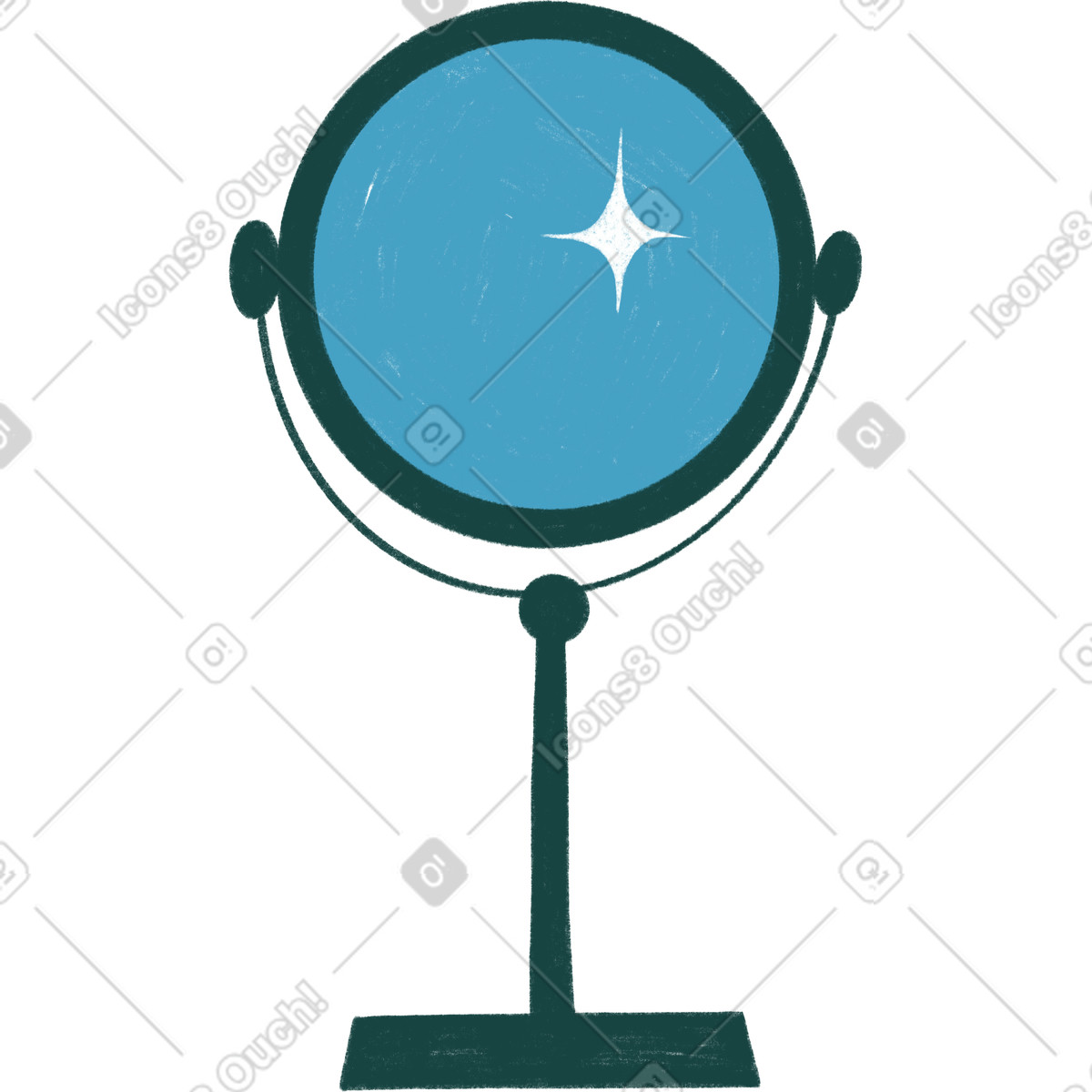 Round mirror on a leg illustrazione in stile Tutti scarica in PNG, SVG