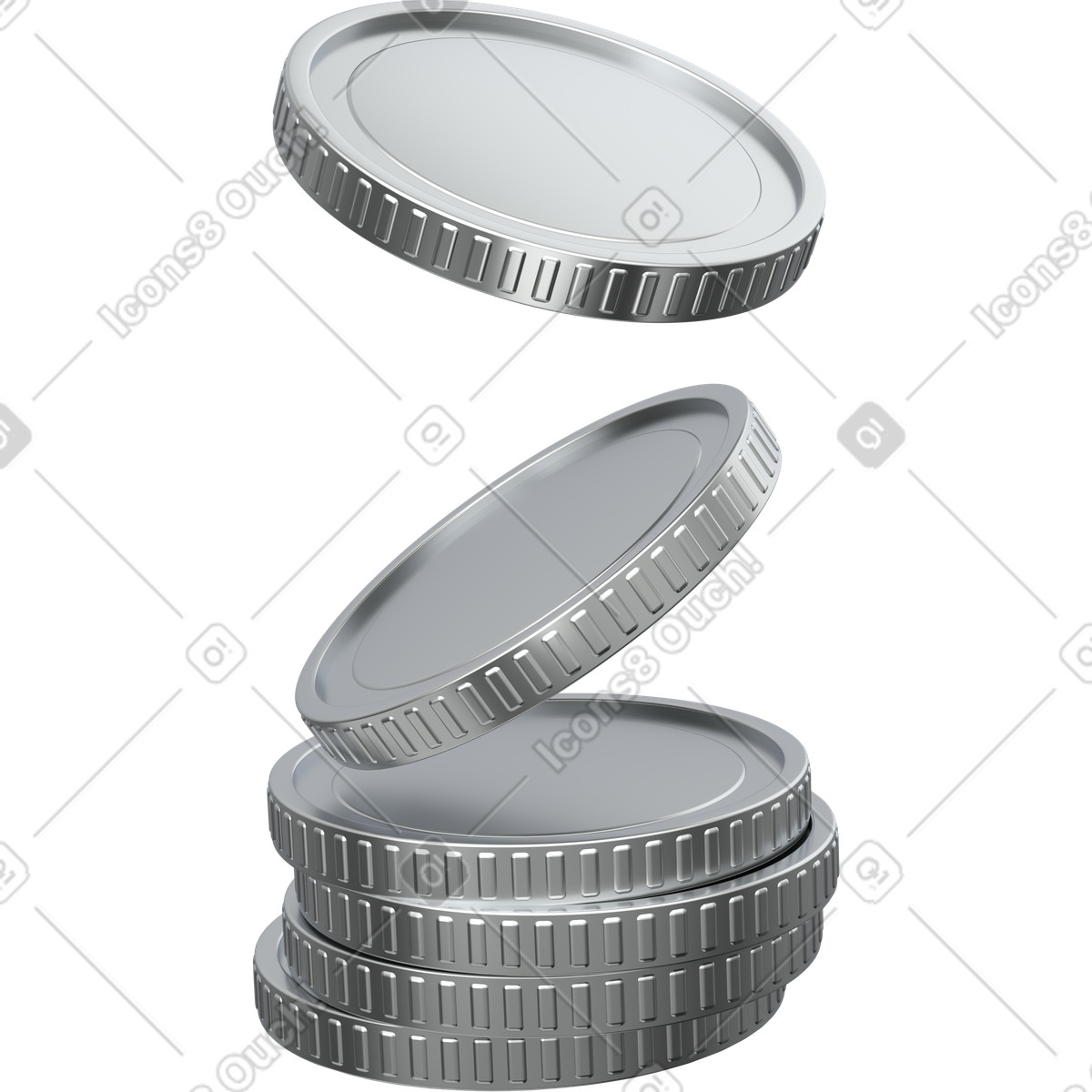 Illustration Pièces qui tombent dans le style 3D Enterprise à télécharger aux formats PNG, SVG