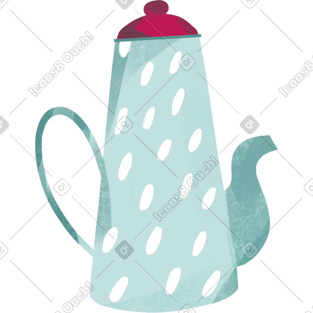 Ilustración Tetera en estilo Fabulous a descargar en PNG y SVG