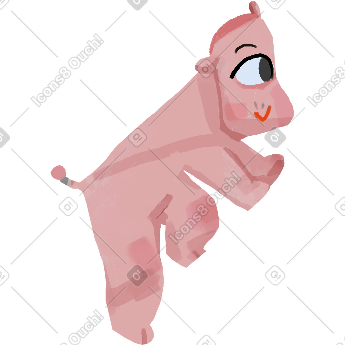 Nilpferd-Illustration im Atomic-Stil als Download in PNG, SVG
