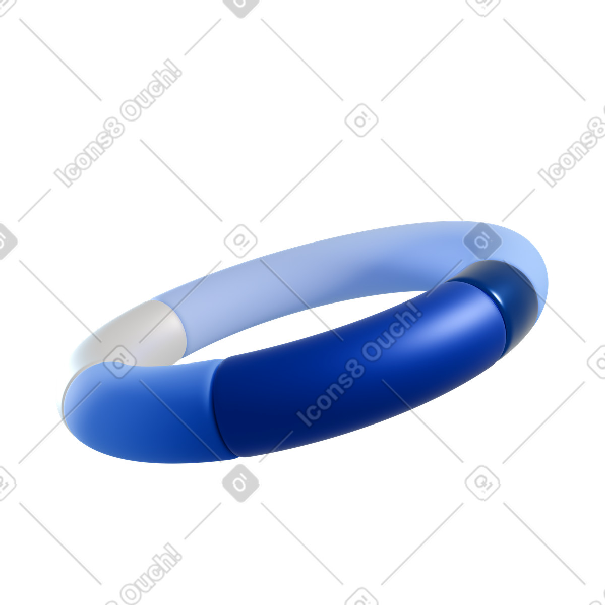 Donut chart illustration in 3D Blueprint style download in PNG, SVG