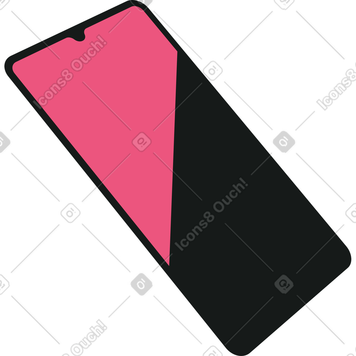 Fliegendes smartphone-Illustration im Lounge-Stil als Download in PNG, SVG