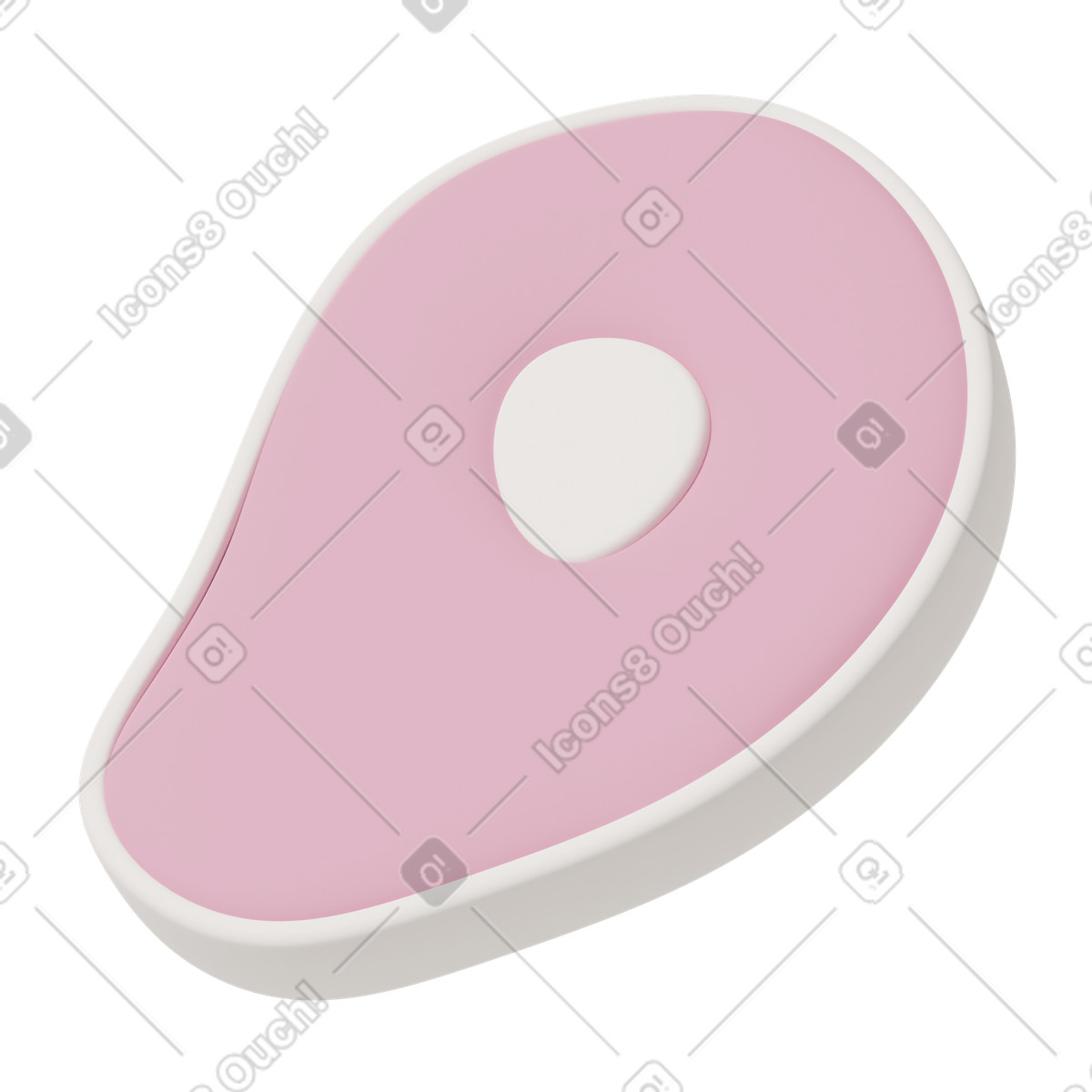 3D Casual life スタイルの Pink meat steak のイラストをPNG、SVG形式でダウンロード