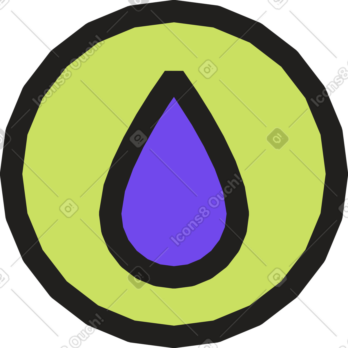 Water drop sign illustration in Dazzle style download in PNG, SVG