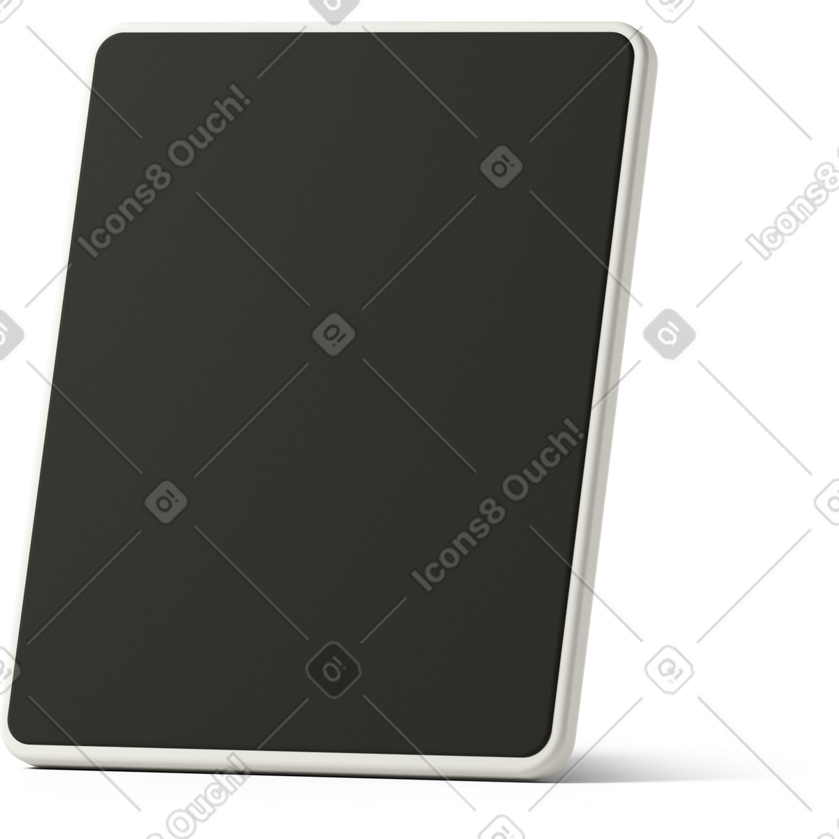 Black tablet illustration featuring a sleek device clipart in PNG SVG