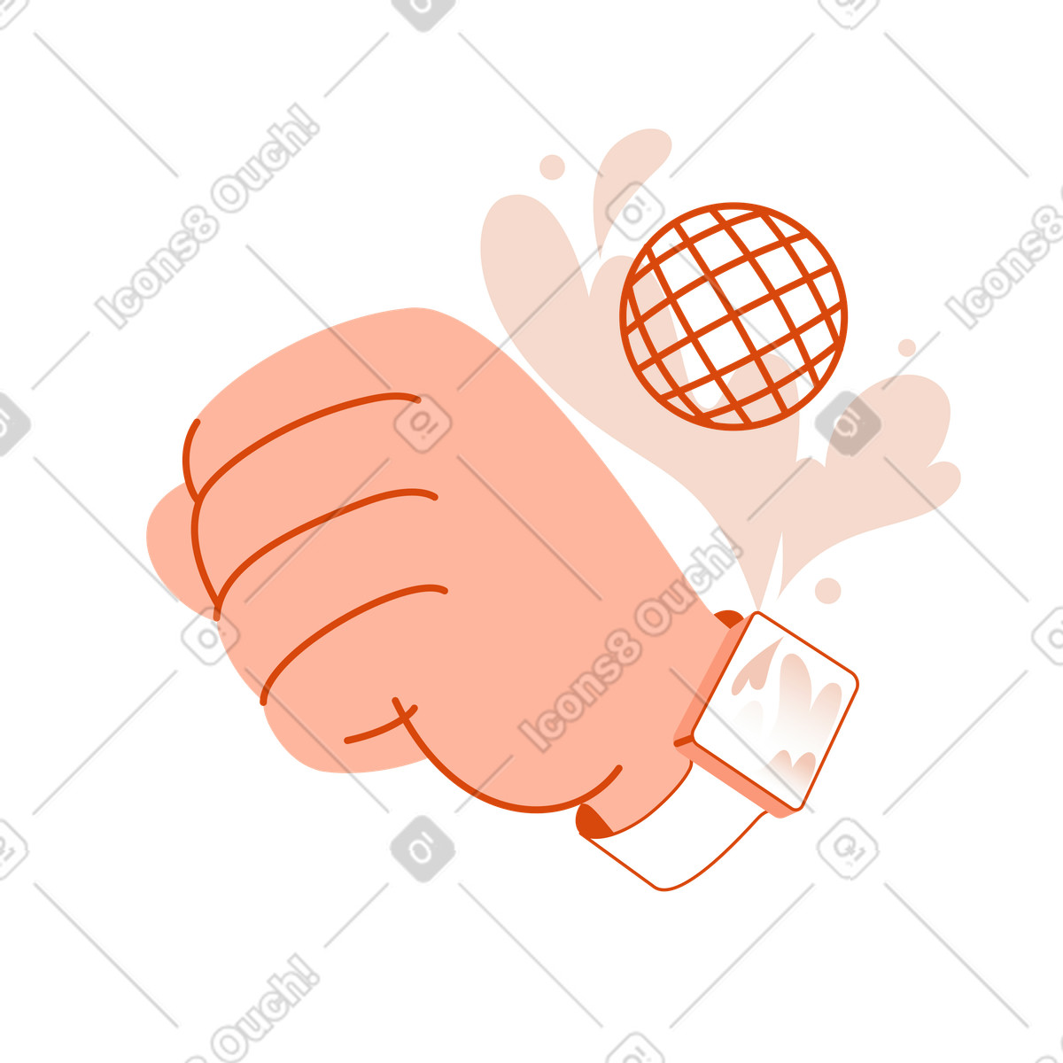 Smart watch with internet access illustration in Orange style download in PNG, SVG
