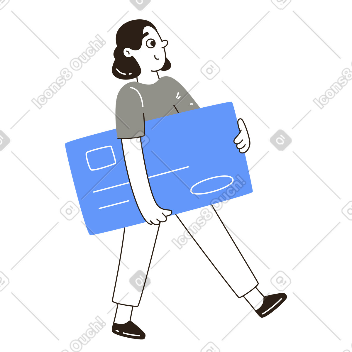 Fiducia dei consumatori e obiettivi finanziari con una carta di credito gigante illustrazione in stile Plain scarica in PNG, SVG