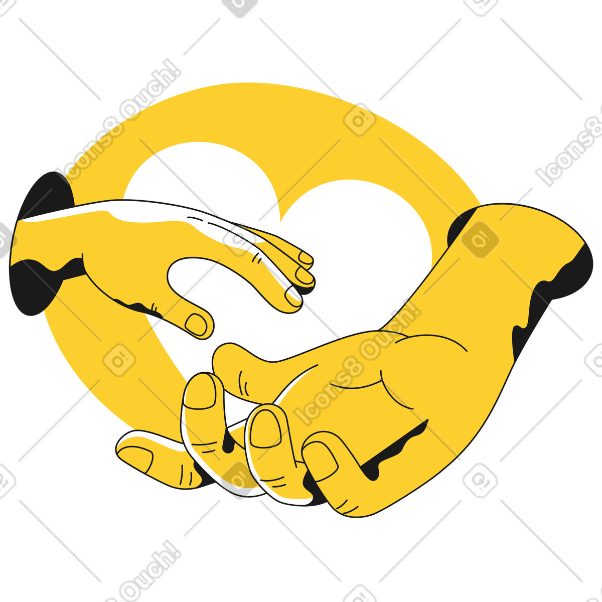 下载 Taxi 风格的 大人伸出手去接孩子，手后面有爱心的标志 插画，支持 PNG、SVG 格式