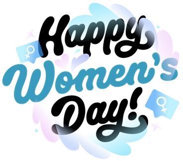 Women's empowerment text with gender symbols - Airy style illustration