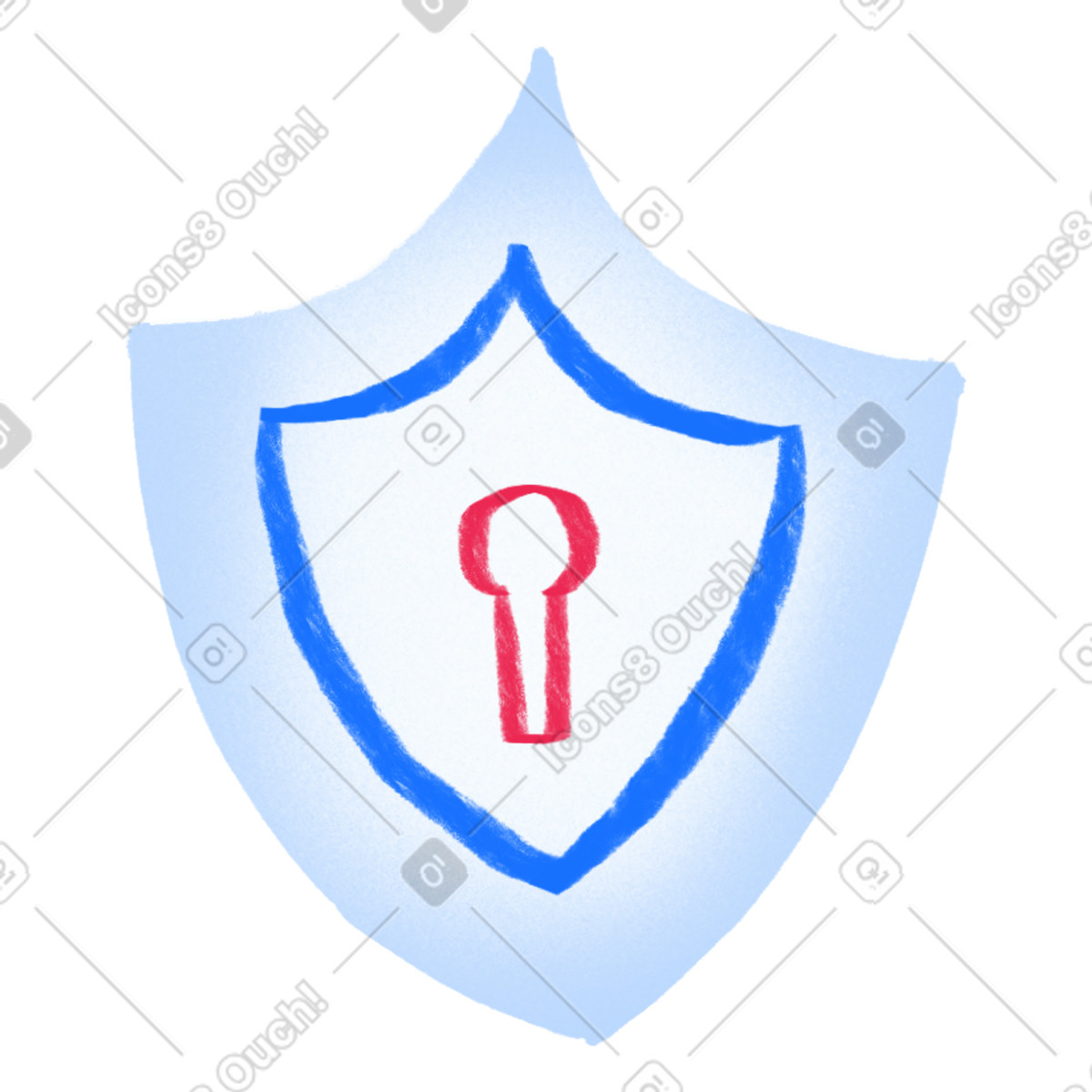 Bonny 스타일의 Protection shield with a keyhole 일러스트레이션 PNG, SVG 다운로드