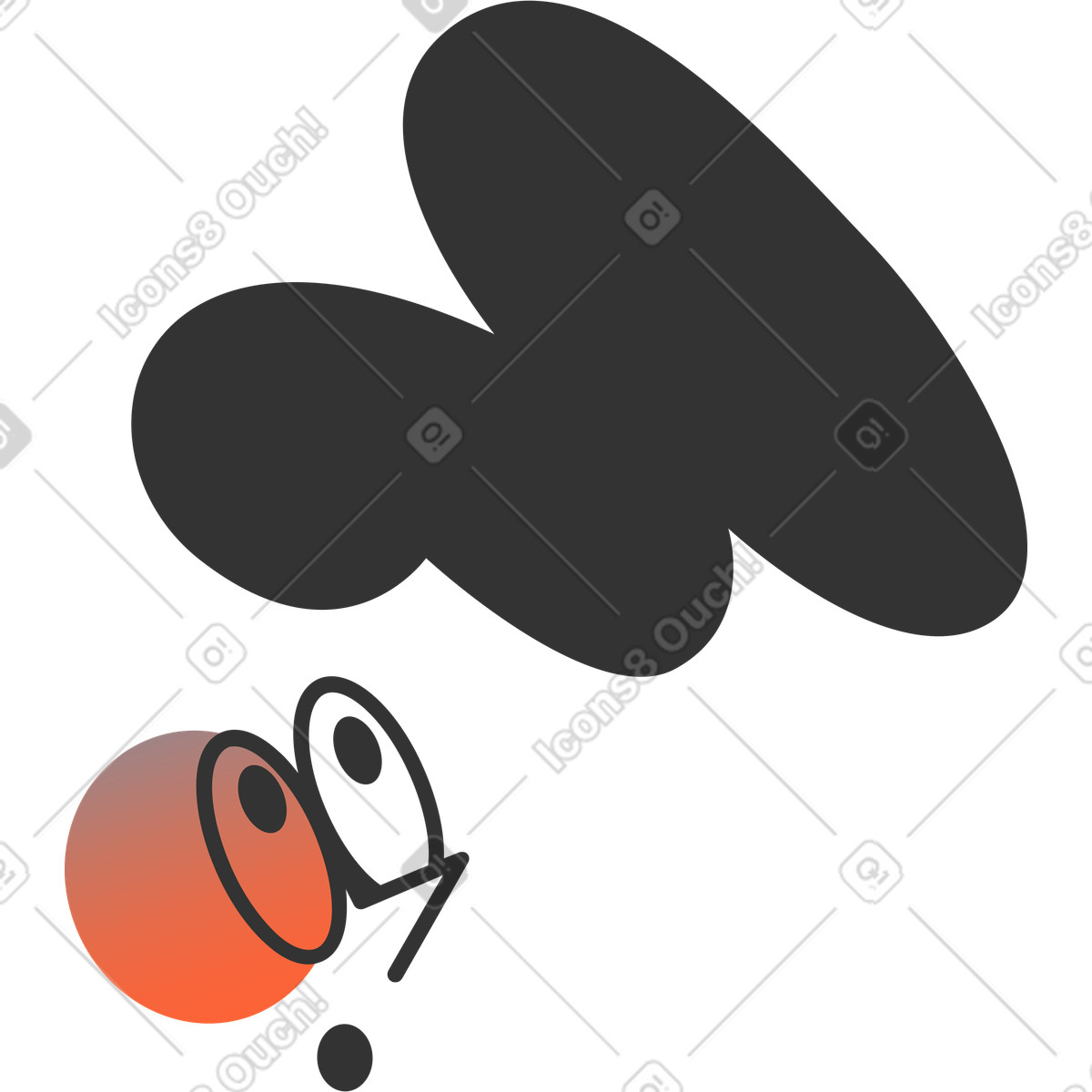 Ilustración Cara de sorpresa en estilo Crayon a descargar en PNG y SVG