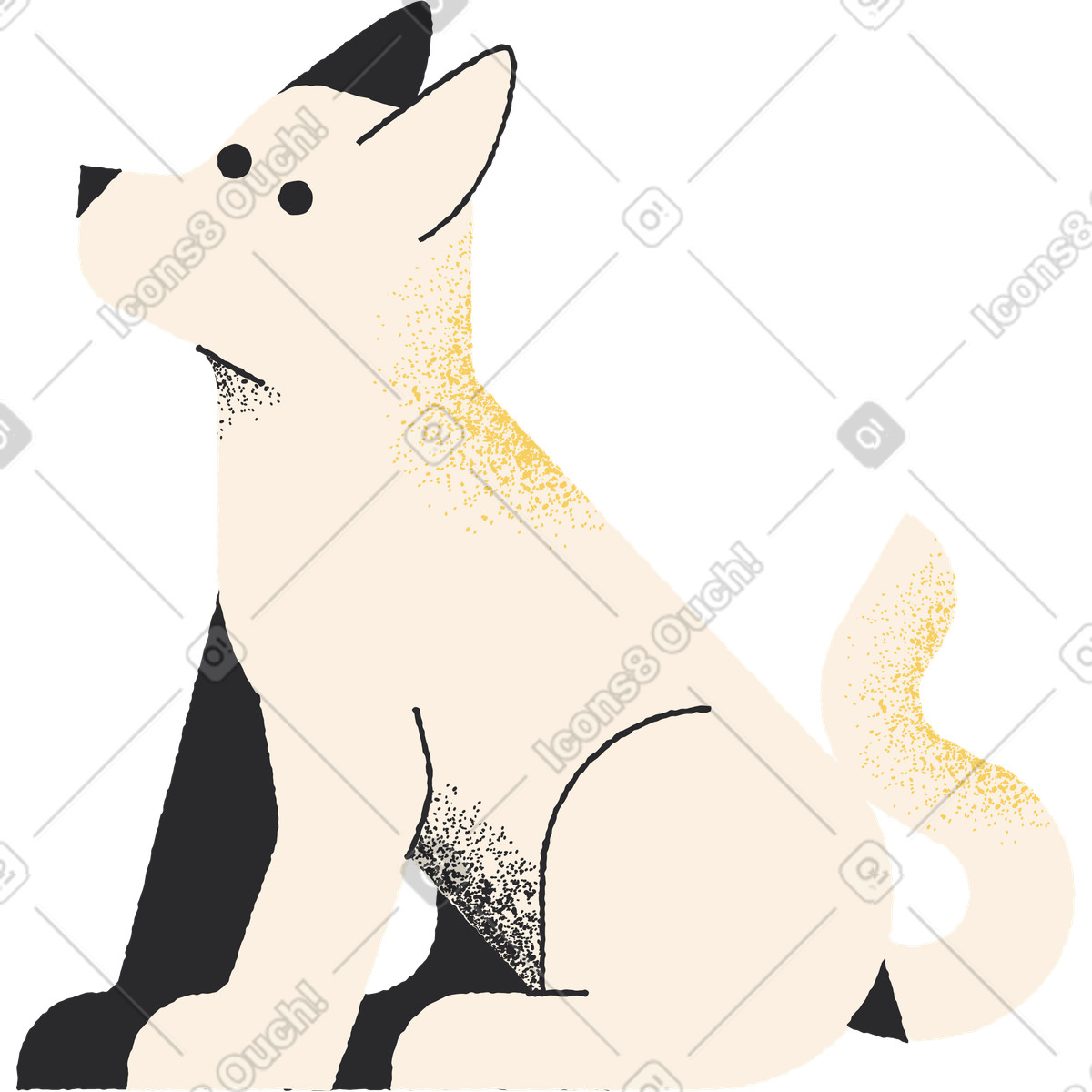 Hund-Illustration im Pablo-Stil als Download in PNG, SVG