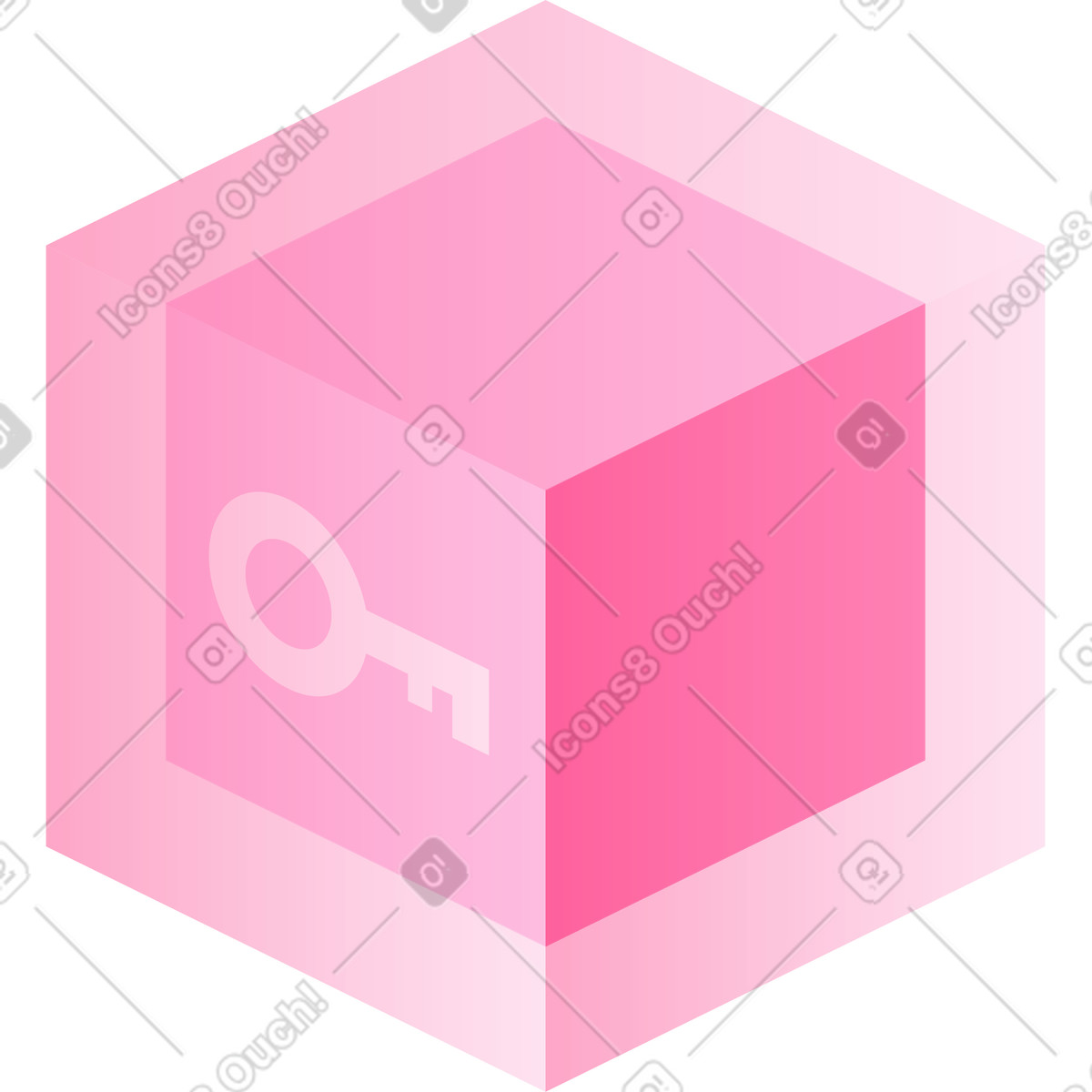 Florid スタイルの キューブキーのアイコン のイラストをPNG、SVG形式でダウンロード