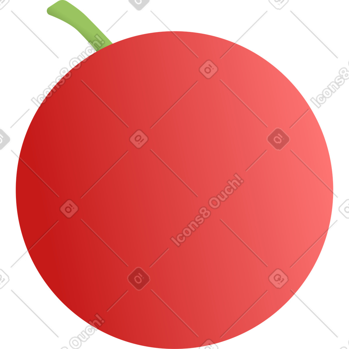 Red apple illustration in Silky style download in PNG, SVG