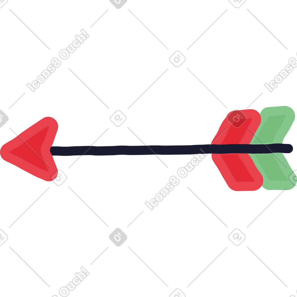 Stripy 스타일의 화살 일러스트레이션 PNG, SVG 다운로드