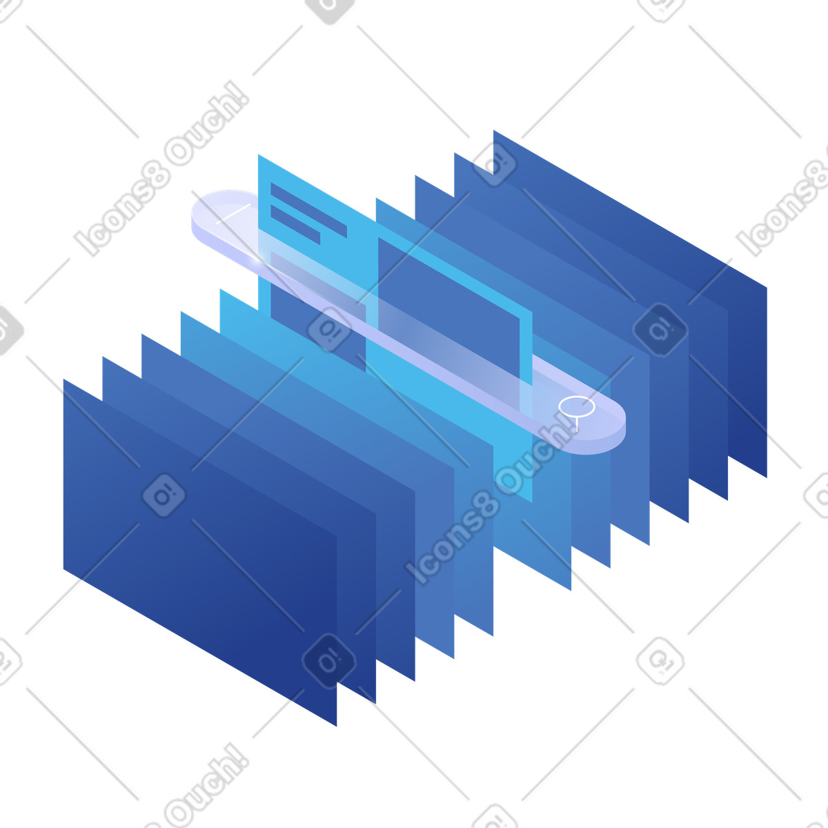 AI-Powered Search Interface, Digital Data Exploration Interface illustration in PNG, SVG