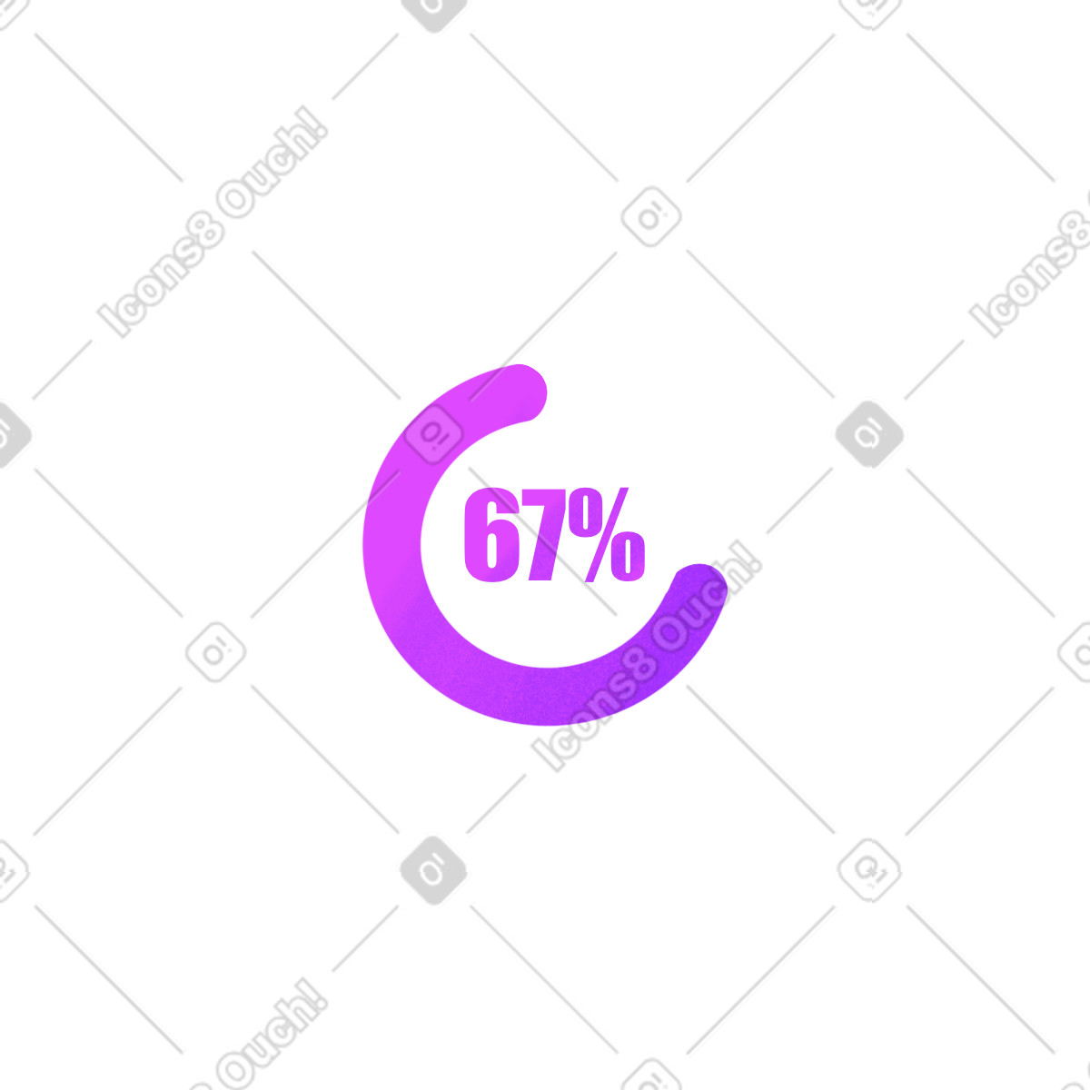 Round percentage progress bar illustration in PNG, SVG