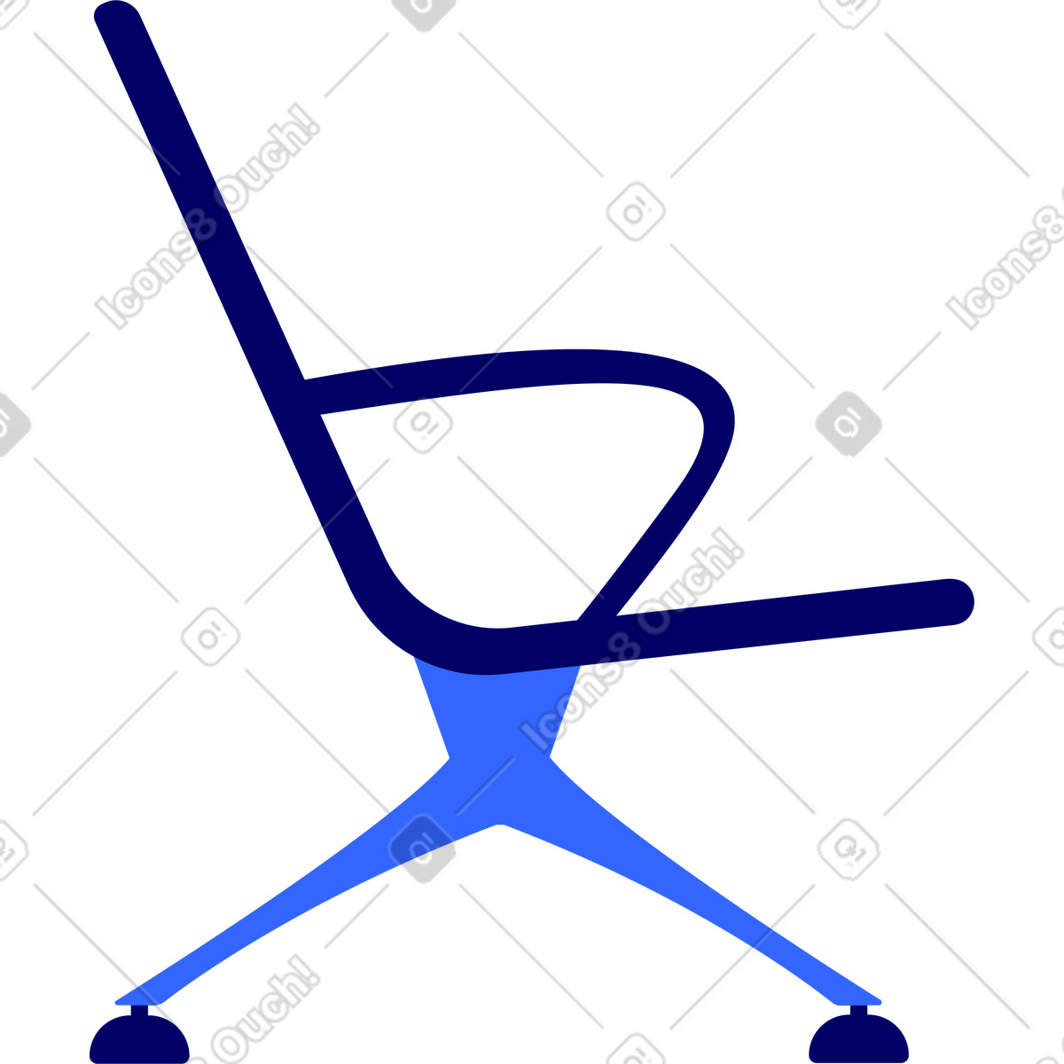 Dunkelblauer stuhl-Illustration im Lounge-Stil als Download in PNG, SVG