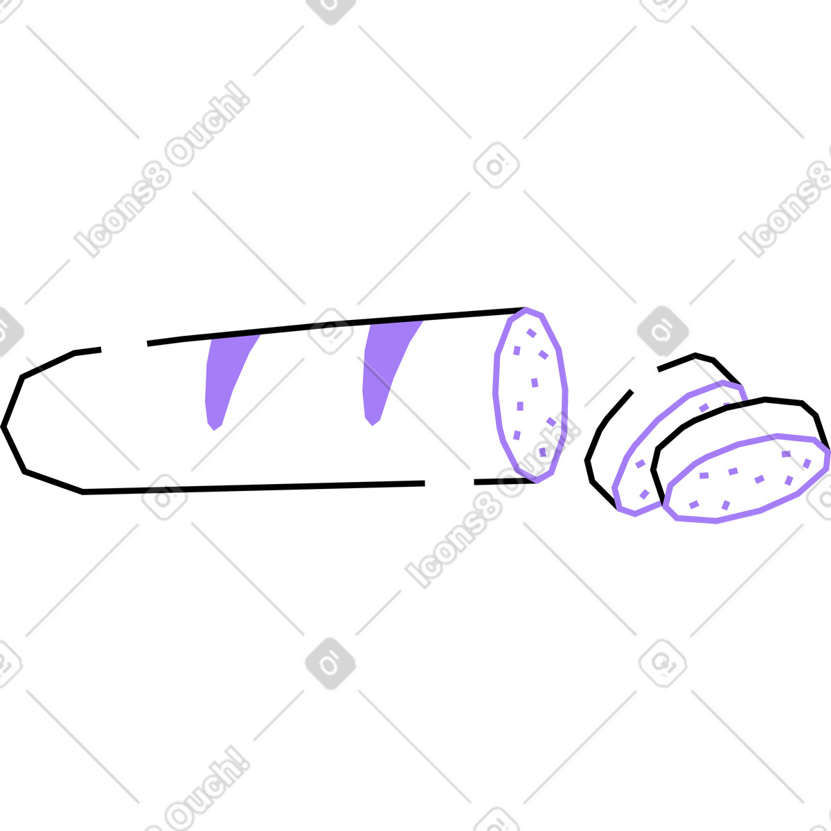 Illustration Baguette dans le style Amethyst à télécharger aux formats PNG, SVG