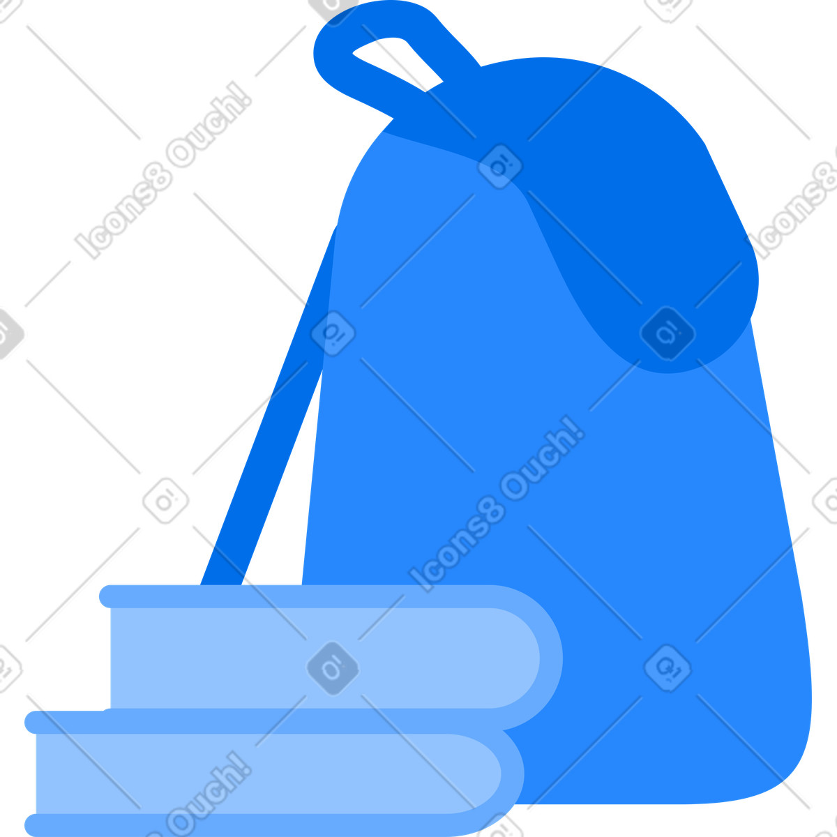 Zaino studente e due libri illustrazione in stile Urban scarica in PNG, SVG