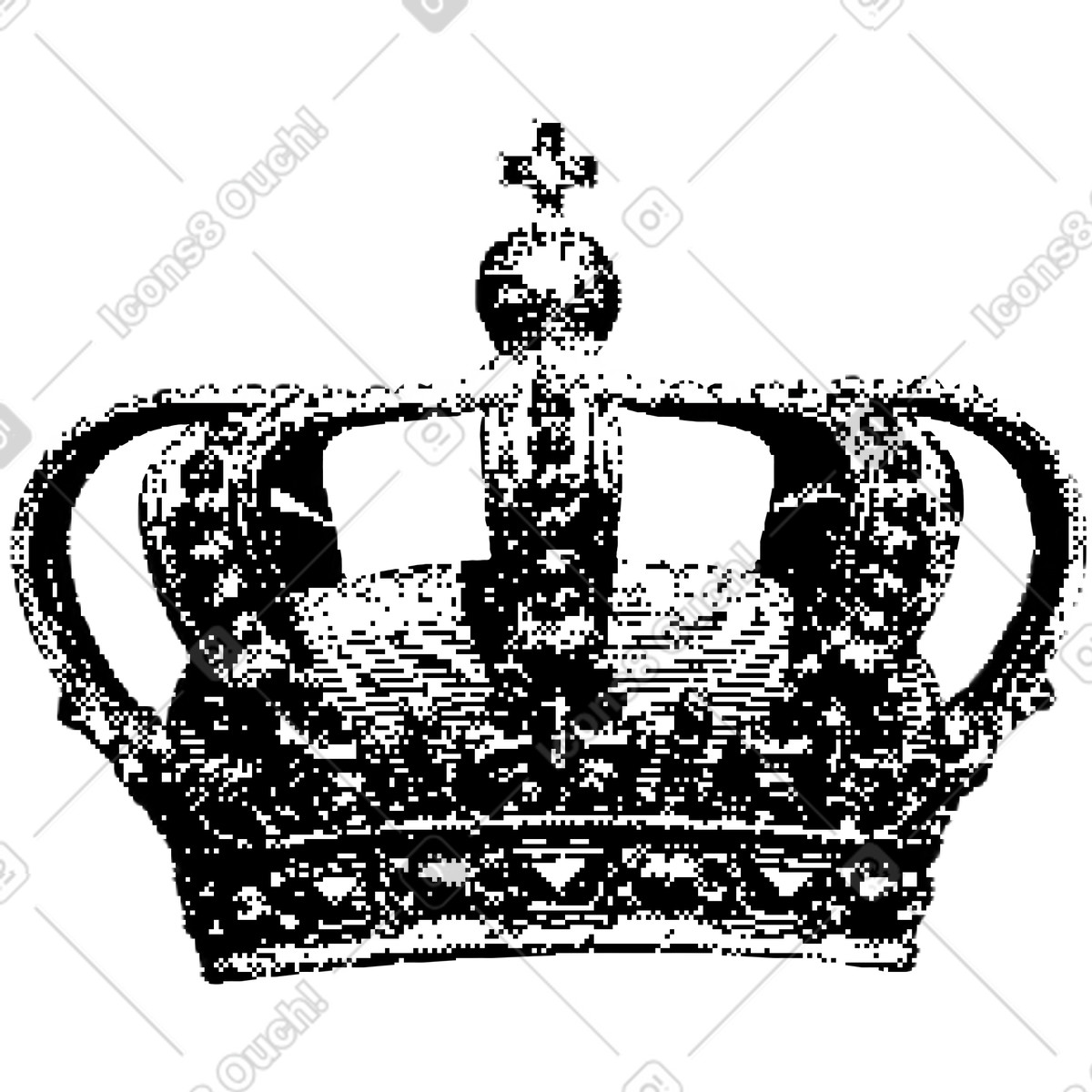 Ilustración Corona en estilo Bitmap a descargar en PNG y SVG