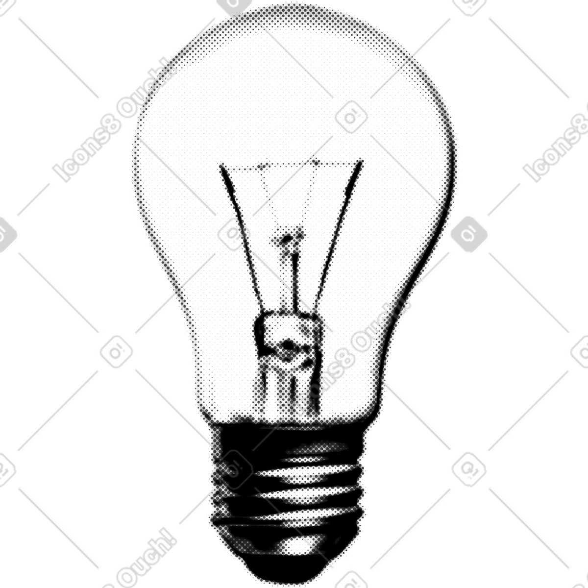 Birne-Illustration im Print-Stil als Download in PNG, SVG