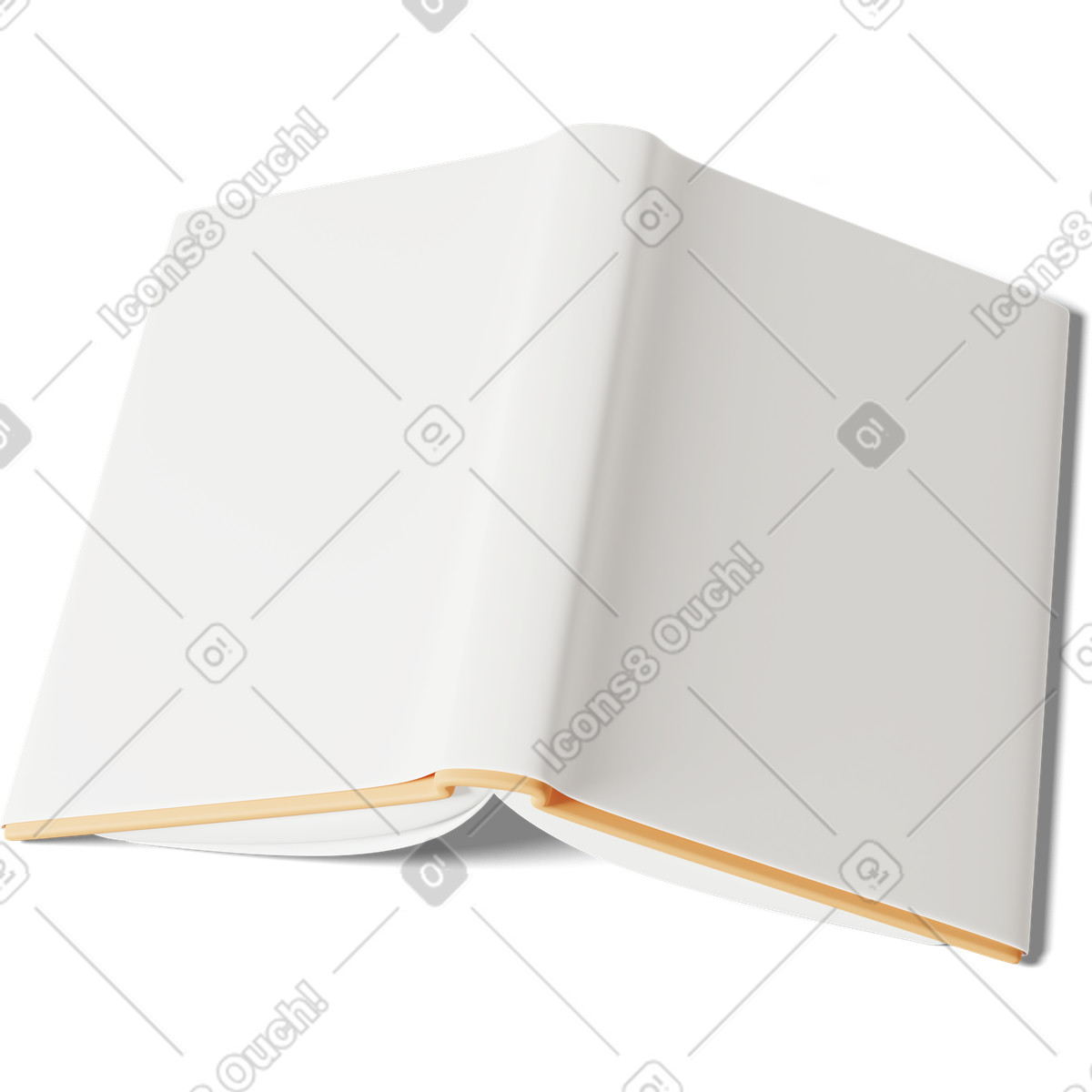 Open book cover top view mockup illustration in 3D Casual life style download in PNG, SVG