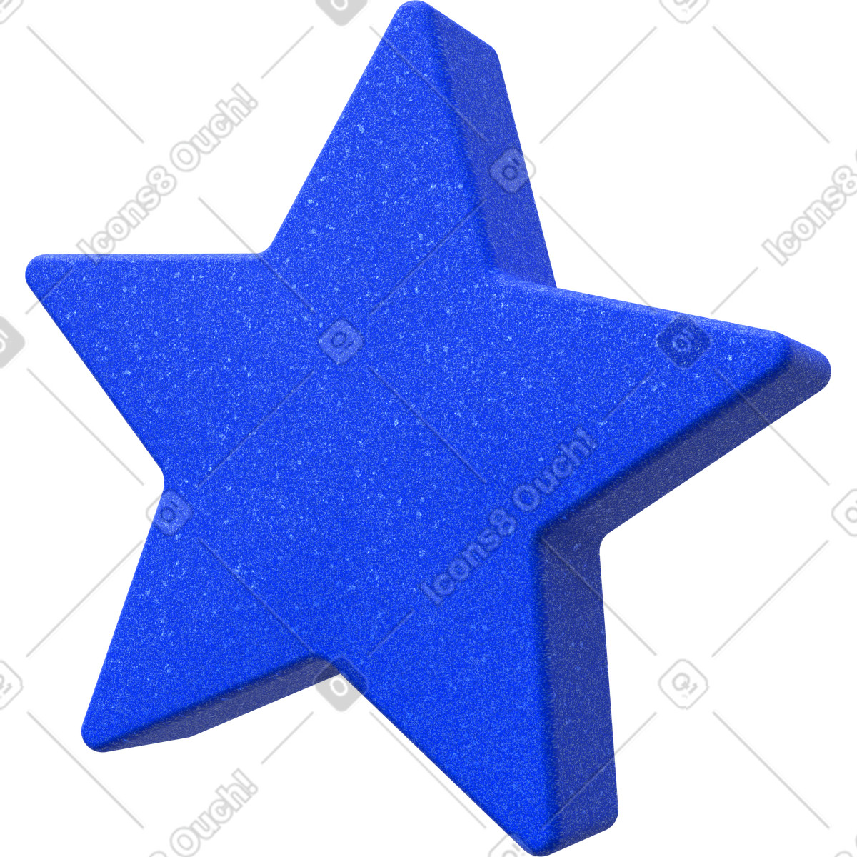 Illustration Icône d'étoile, étoile bleue mate à cinq branches, symbole de notation et signet dans le style 3D Enterprise télécharger aux formats PNG, SVG