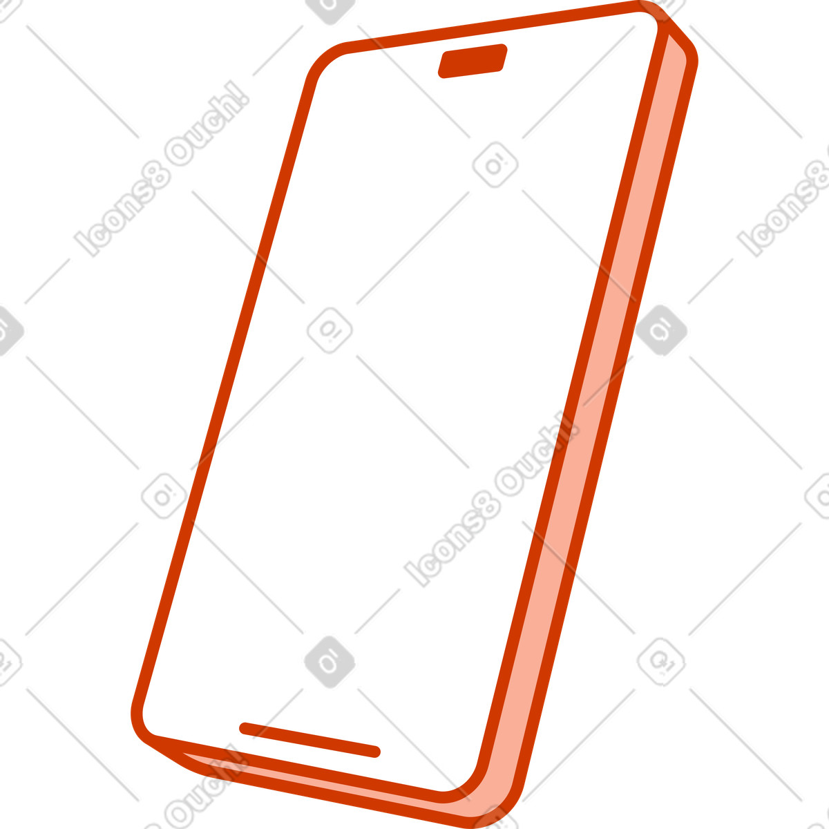 Phone with a blank screen illustration in Natty style download in PNG, SVG