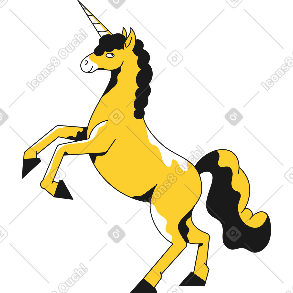 Ilustración Unicornio criado en estilo Taxi a descargar en PNG y SVG