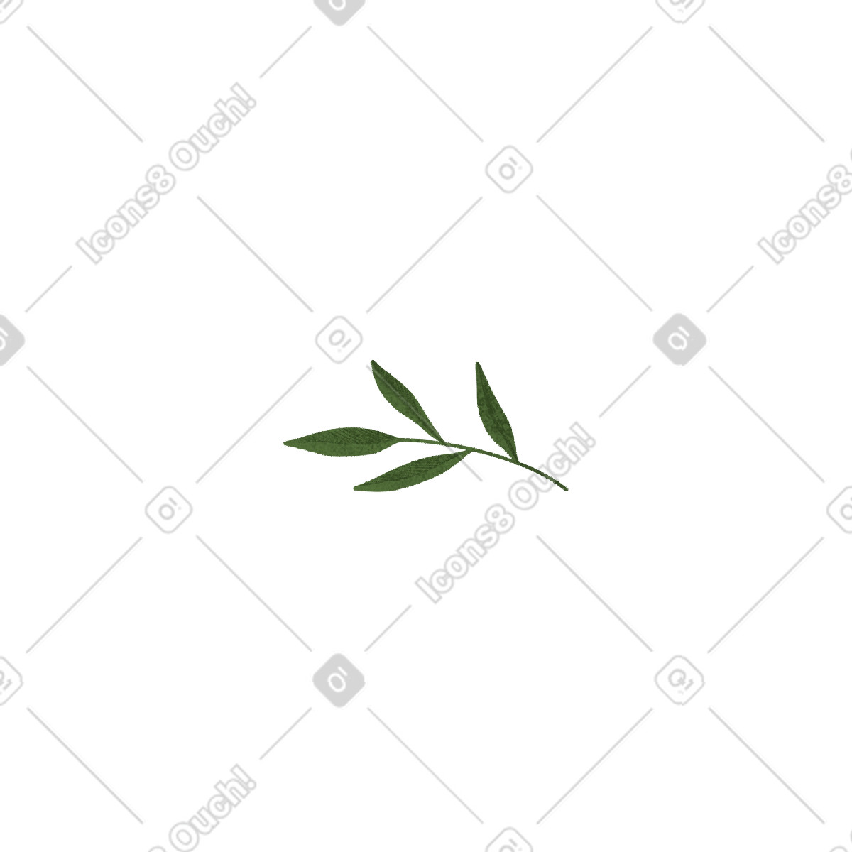 Ilustração de Galho verde em no estilo Floral para baixar em PNG, SVG