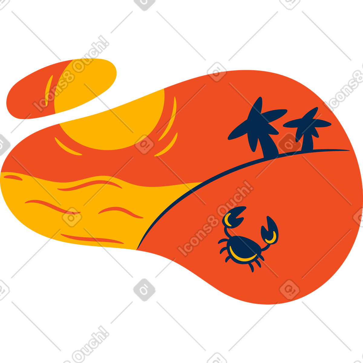 Strand-Illustration im Flame-Stil als Download in PNG, SVG
