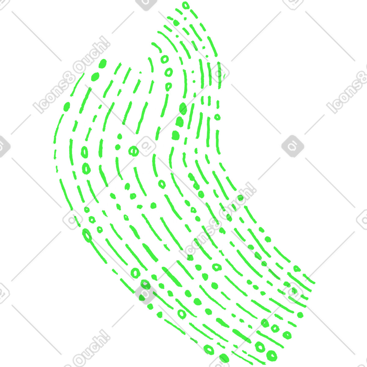 Green lines and dots illustration in Inky style download in PNG, SVG