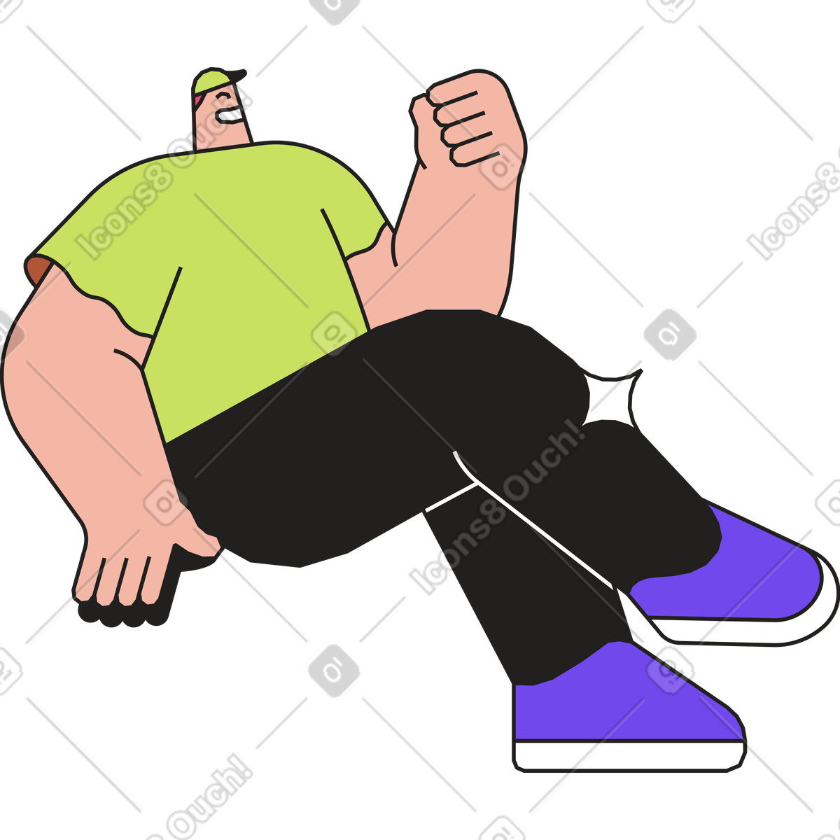 Ilustração de Homem sentado em no estilo Dazzle para baixar em PNG, SVG