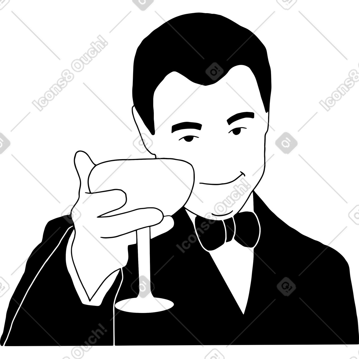 Ilustración Hombre con vaso en estilo Dudes a descargar en PNG y SVG
