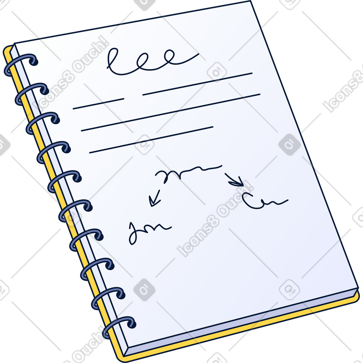 Illustration Carnet avec notes dans le style Neat à télécharger aux formats PNG, SVG
