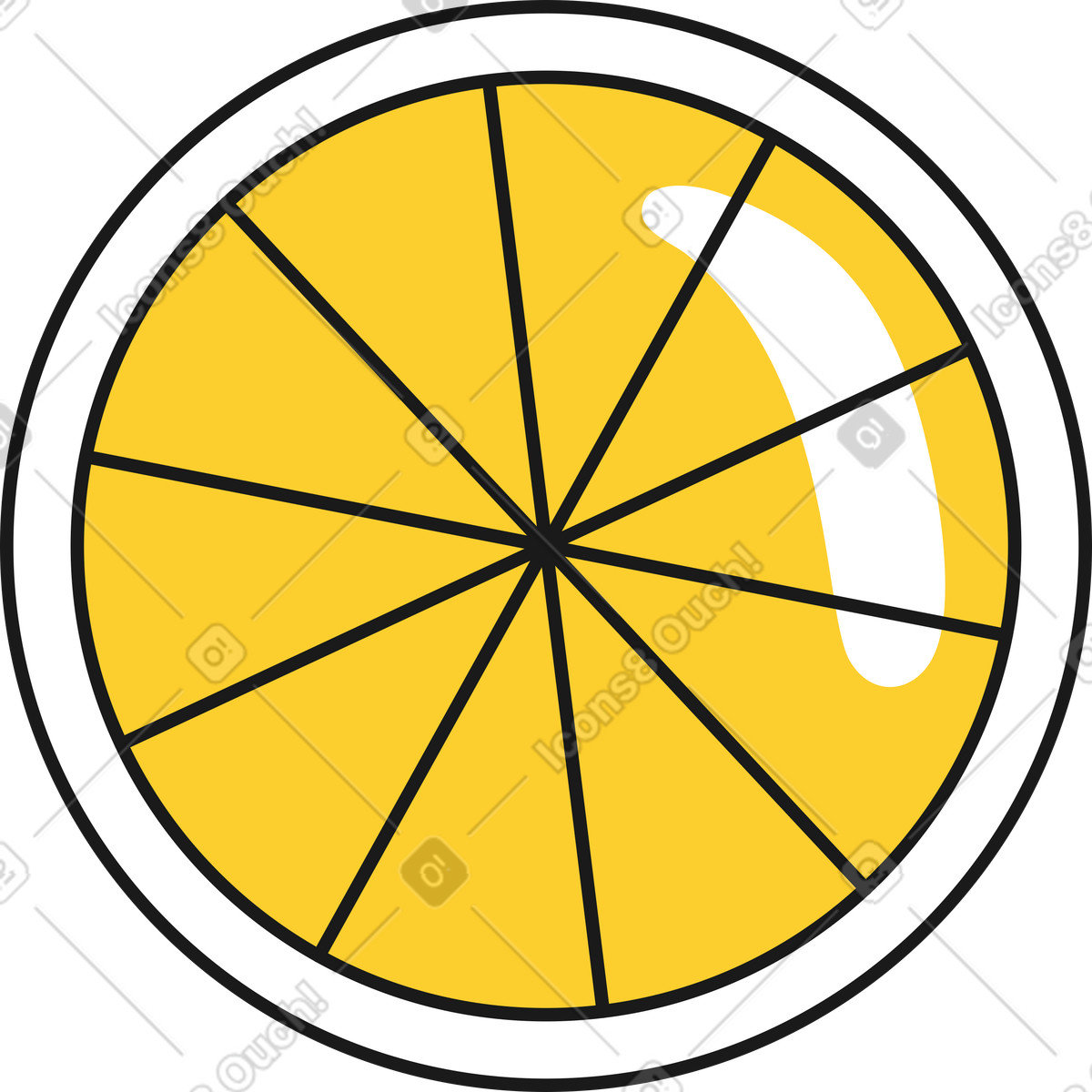 Taxi スタイルの 柑橘類のスライス のイラストをPNG、SVG形式でダウンロード