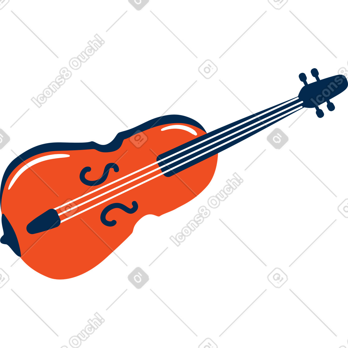 Violine-Illustration im Flame-Stil als Download in PNG, SVG