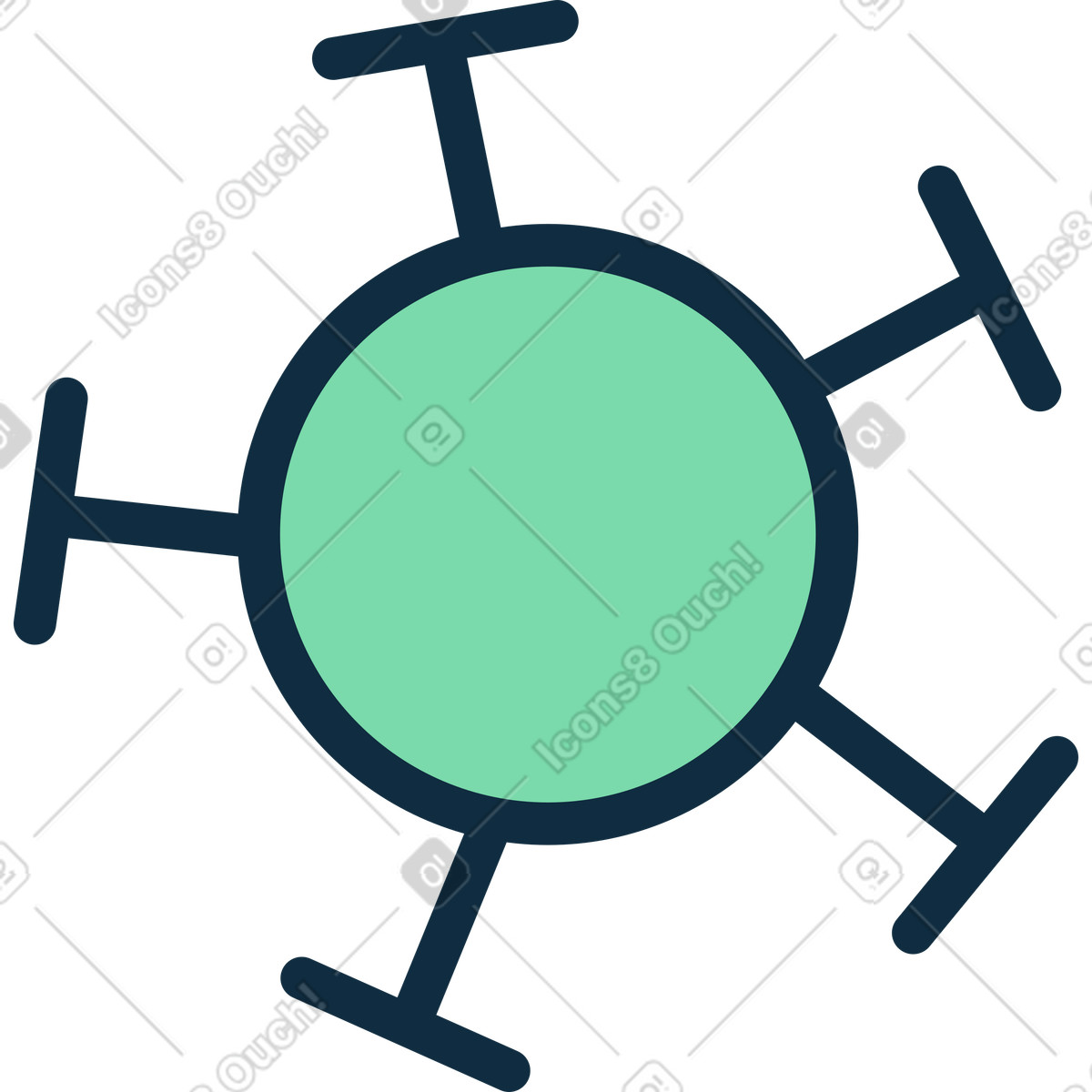 Piccolo virus verde illustrazione in stile Bubble gum scarica in PNG, SVG