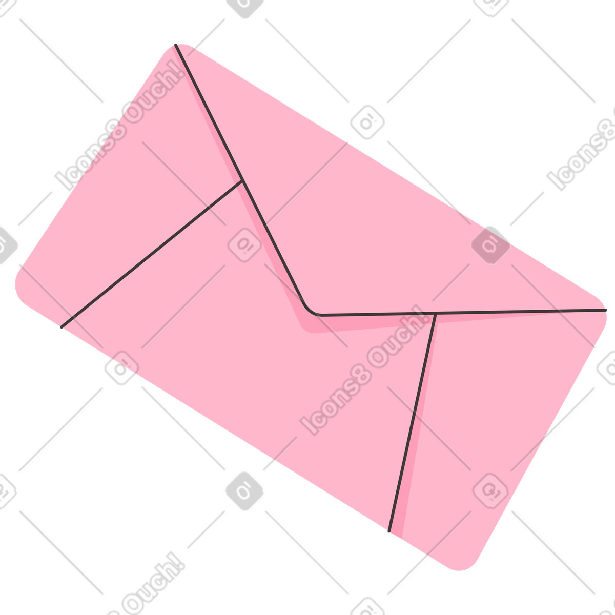 Rosa brief animierte Illustration im Dizzy-Stil als Download in GIF, Lottie (JSON), AE