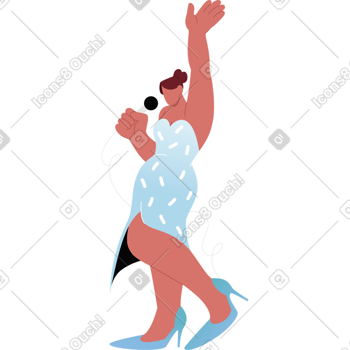 下载 Airy 风格的 女歌手 插画，支持 PNG、SVG 格式